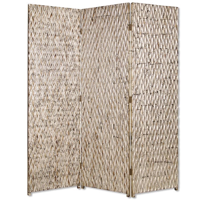 63" X 72" Silver Wood 3 Panel Screen - Homeroots - Flyclothing LLC