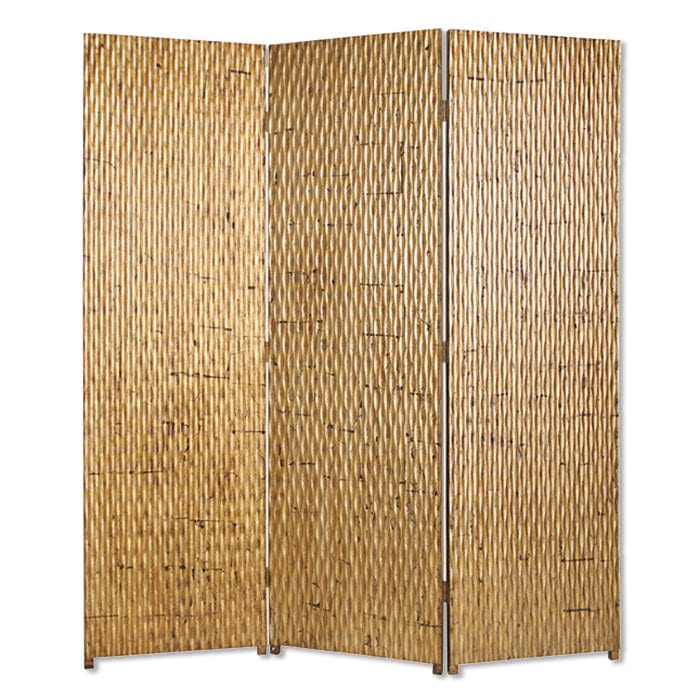 63" X 72" Gold Wood 3 Panel Screen - Homeroots - Flyclothing LLC