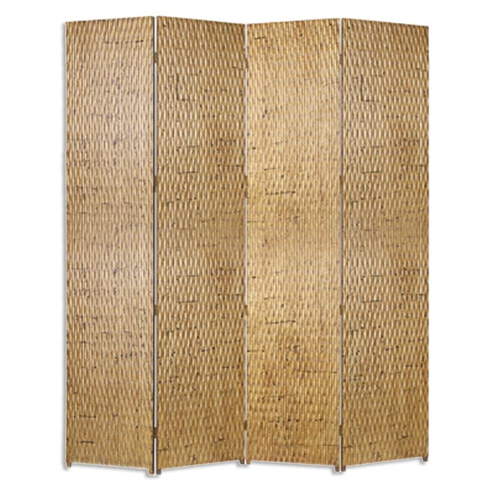 84" X 84" Gold Wood Screen - Homeroots