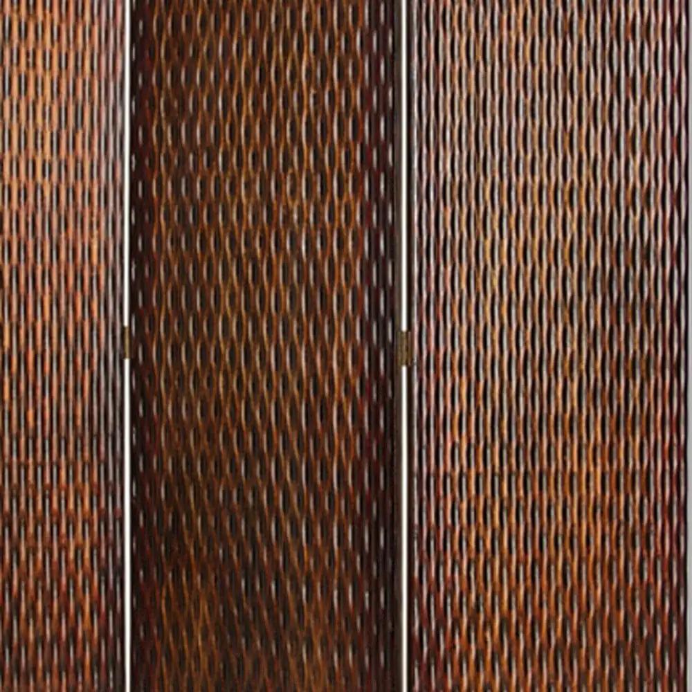 1" X 63" X 72" Brown Wood 3 Panel Screen - Homeroots - Flyclothing LLC