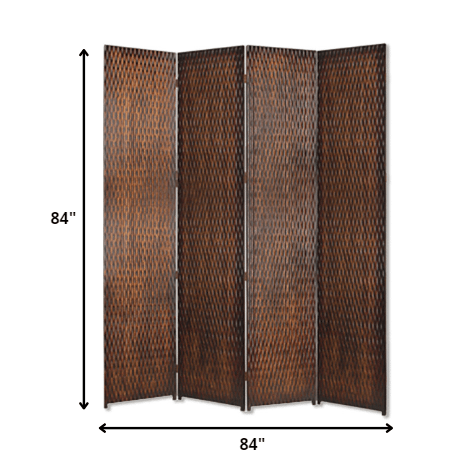 84" X 84" Brown Wood Screen - Homeroots - Flyclothing LLC
