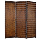 63" X 72" Brown Wood 3 Panel Screen - Homeroots - Flyclothing LLC
