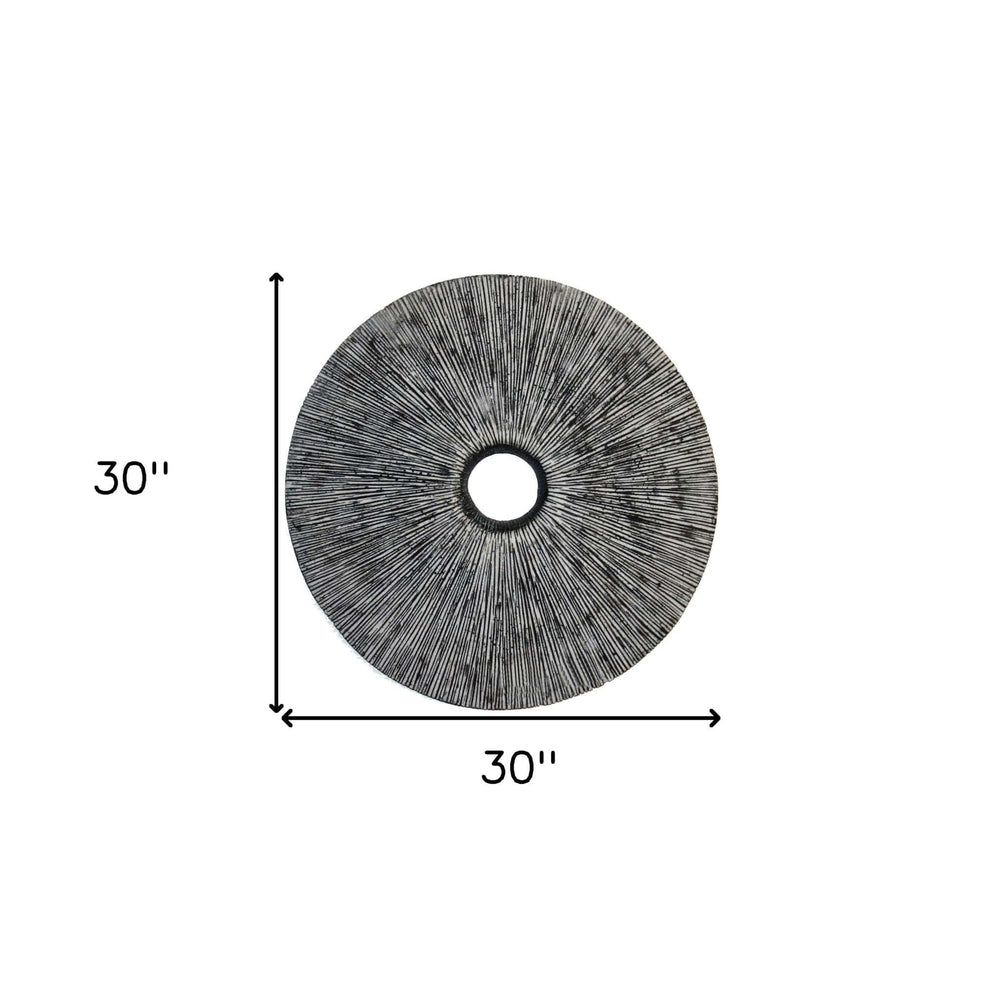 30" X 30" Contemporary Grey Round Rib Wall Art - Homeroots - Flyclothing LLC