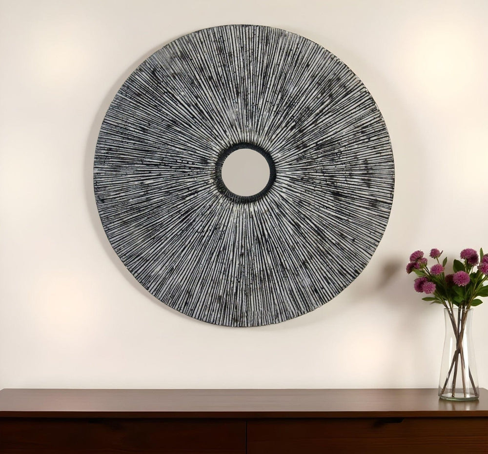 30" X 30" Contemporary Grey Round Rib Wall Art - Homeroots - Flyclothing LLC