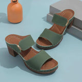 PU Leather Block Heel Sandals - Trendsi - Flyclothing LLC