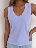Solid Scoop Neck Tank - Trendsi - Flyclothing LLC