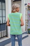 Contrast Striped Round Neck T-Shirt - Trendsi - Flyclothing LLC