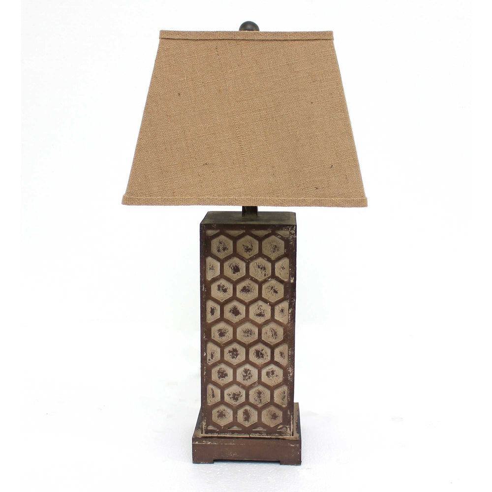 29" Brown Solid Wood Bedside Table Lamp With Brown Shade - Homeroots
