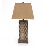 29" Brown Solid Wood Bedside Table Lamp With Brown Shade - Homeroots