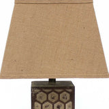 29" Brown Solid Wood Bedside Table Lamp With Brown Shade - Homeroots