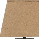 29" Brown Solid Wood Bedside Table Lamp With Brown Shade - Homeroots