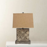 4.75 X 11.75 X 24.75 Brown Vintage With Khaki Linen Shade - Table Lamp - Homeroots - Flyclothing LLC