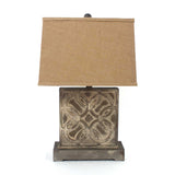 4.75 X 11.75 X 24.75 Brown Vintage With Khaki Linen Shade - Table Lamp - Homeroots - Flyclothing LLC