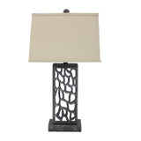 5 X 8 X 28.75 Silver Metal With Multi Mini Grotto Pattern - Table Lamp - Homeroots - Flyclothing LLC