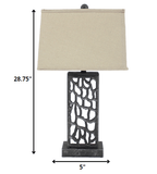5 X 8 X 28.75 Silver Metal With Multi Mini Grotto Pattern - Table Lamp - Homeroots - Flyclothing LLC