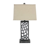 5 X 8 X 28.75 Silver Metal With Multi Mini Grotto Pattern - Table Lamp - Homeroots - Flyclothing LLC