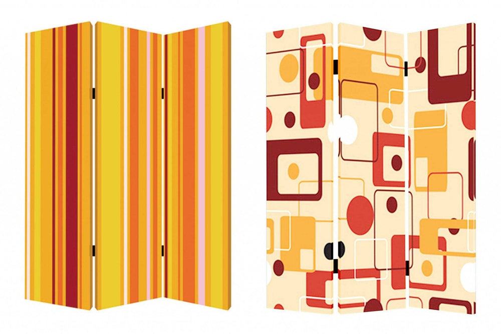 48 X 72 Multi Color Wood Canvas Deep Saffron Screen - Homeroots - Flyclothing LLC