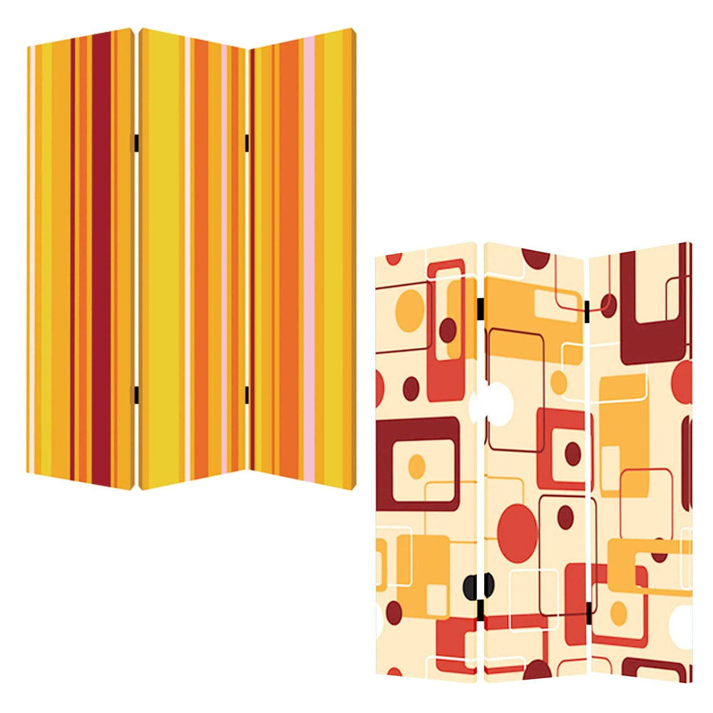 48 X 72 Multi Color Wood Canvas Deep Saffron Screen - Homeroots - Flyclothing LLC