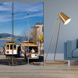 48" X 72" Multi Color Wood Canvas San Francisco Screen - Homeroots