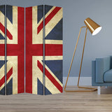 84 X 84 Multi Color Wood Canvas Union Jack Screen - Homeroots - Flyclothing LLC