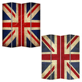 84 X 84 Multi Color Wood Canvas Union Jack Screen - Homeroots - Flyclothing LLC