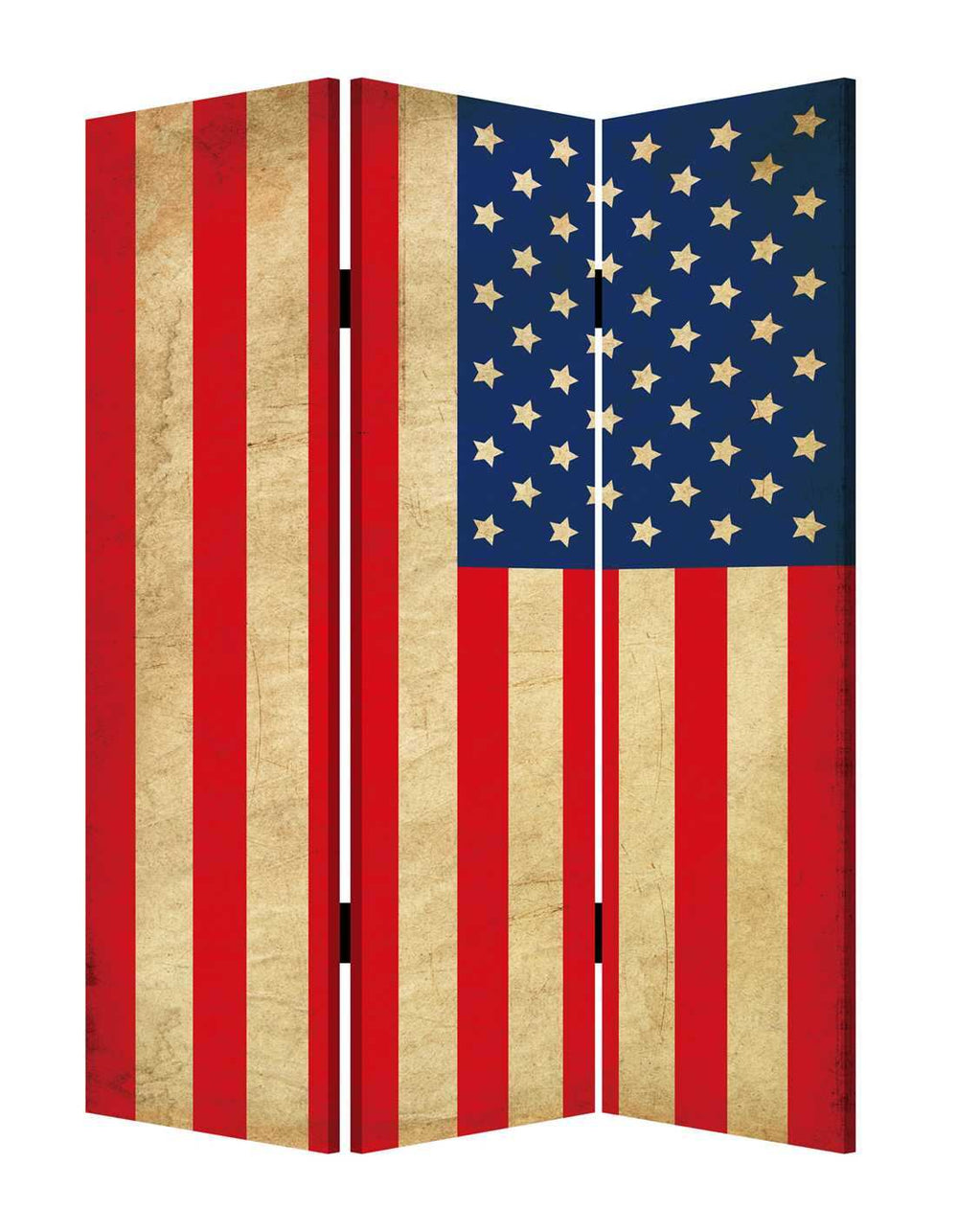 48 X 72 Multi Color Wood Canvas American Flag Screen - Homeroots - Flyclothing LLC