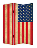 48 X 72 Multi Color Wood Canvas American Flag Screen - Homeroots - Flyclothing LLC