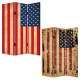 48 X 72 Multi Color Wood Canvas American Flag Screen - Homeroots - Flyclothing LLC