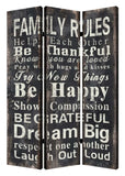 48 X 72 Multi Color Wood Canvas Family Rule Screen - Homeroots - Flyclothing LLC