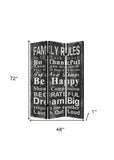 48 X 72 Multi Color Wood Canvas Family Rule Screen - Homeroots - Flyclothing LLC