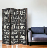 48 X 72 Multi Color Wood Canvas Family Rule Screen - Homeroots - Flyclothing LLC