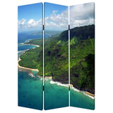 48 X 72 Multi Color Wood Canvas Palm Tripical Screen - Homeroots - Flyclothing LLC