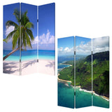 48 X 72 Multi Color Wood Canvas Palm Tripical Screen - Homeroots - Flyclothing LLC