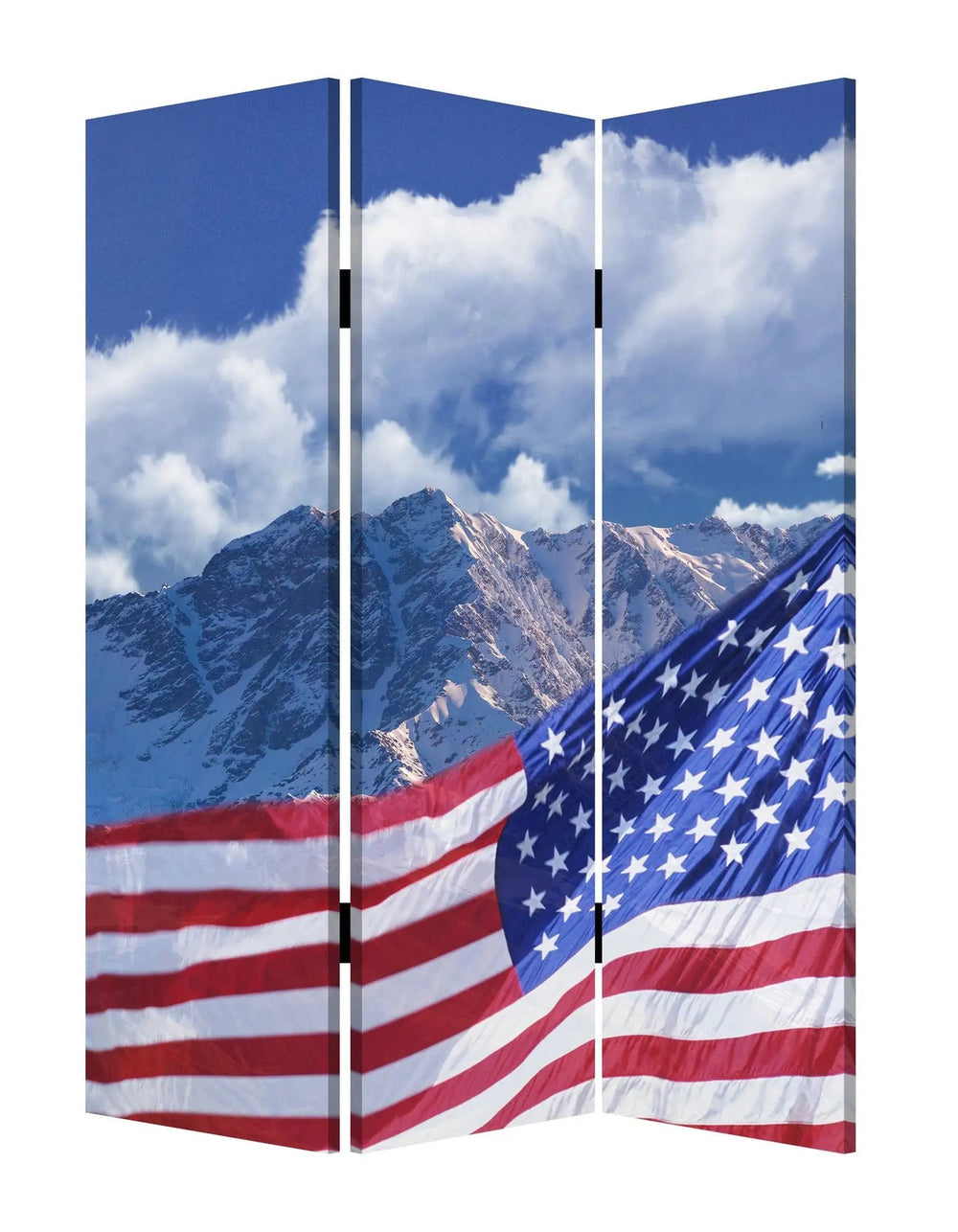 48 X 72 Multi Color Wood Canvas Model American Flag Screen - Homeroots - Flyclothing LLC