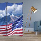 48 X 72 Multi Color Wood Canvas Model American Flag Screen - Homeroots - Flyclothing LLC