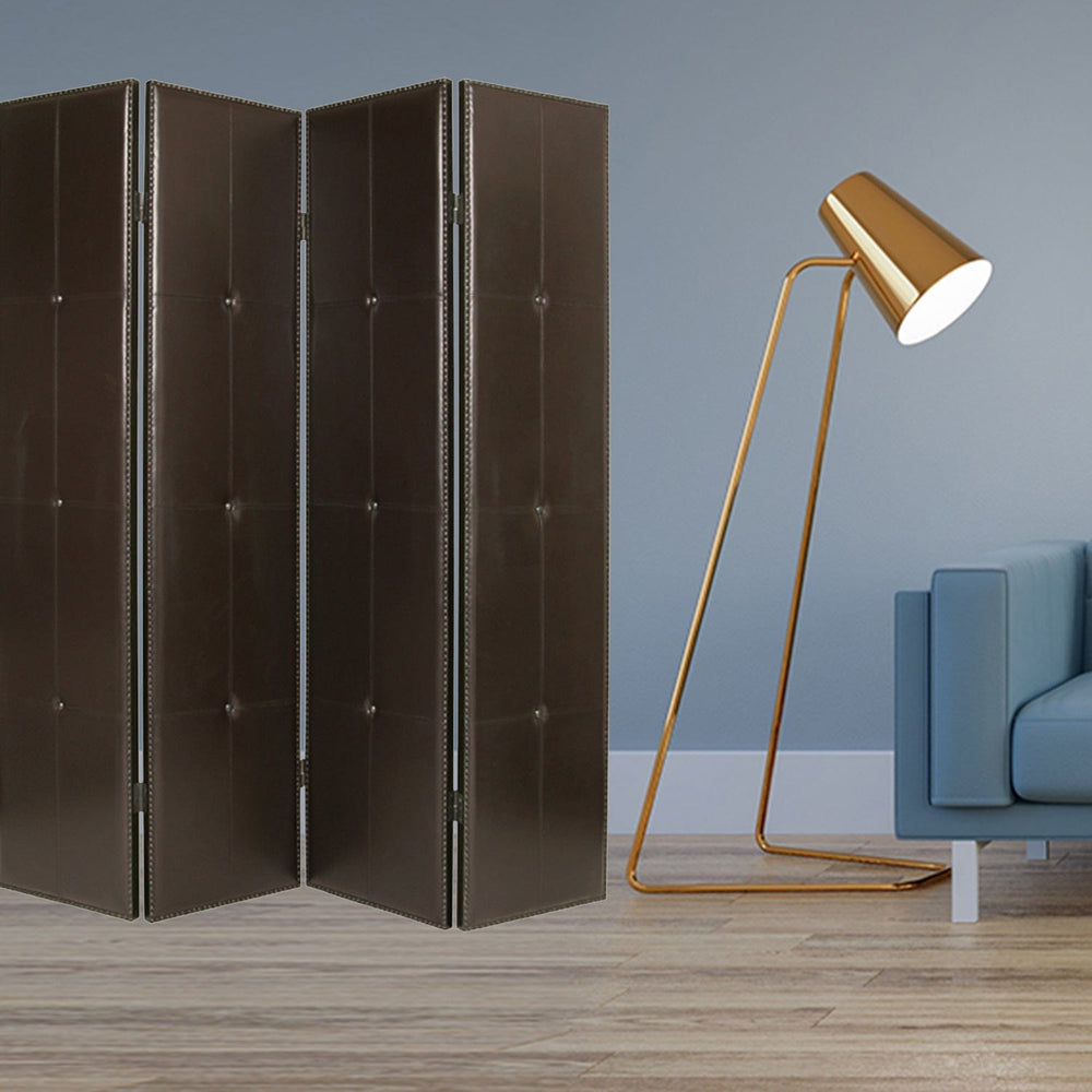 76" X 84" Brown Faux Leather Screen - Homeroots - Flyclothing LLC