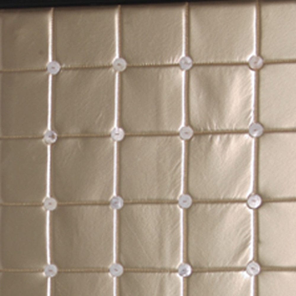 59" X 84" Gold Wood & Fabric Screen - Homeroots