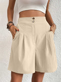 Pocketed Half Elastic Waist Shorts - Trendsi - Flyclothing LLC