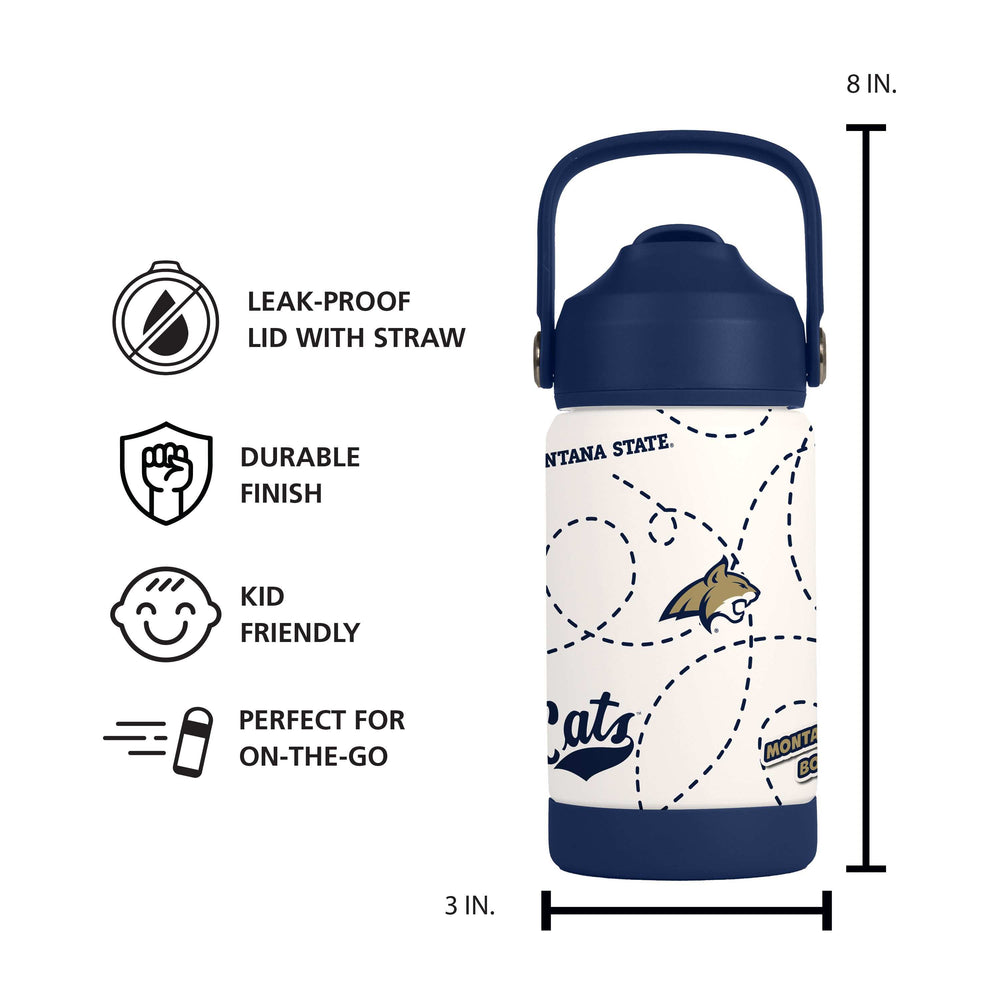 Montana State 12oz Mascot SS Kids Bottle - Logo Brands - Flyclothing LLC