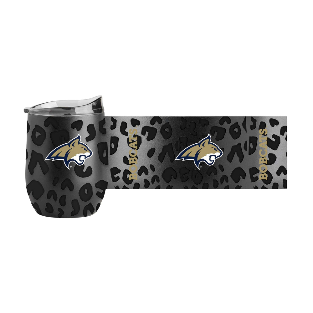 MT State Leopard 16oz Black Powdercoat Curved Beverage - Logo Brands - Flyclothing LLC