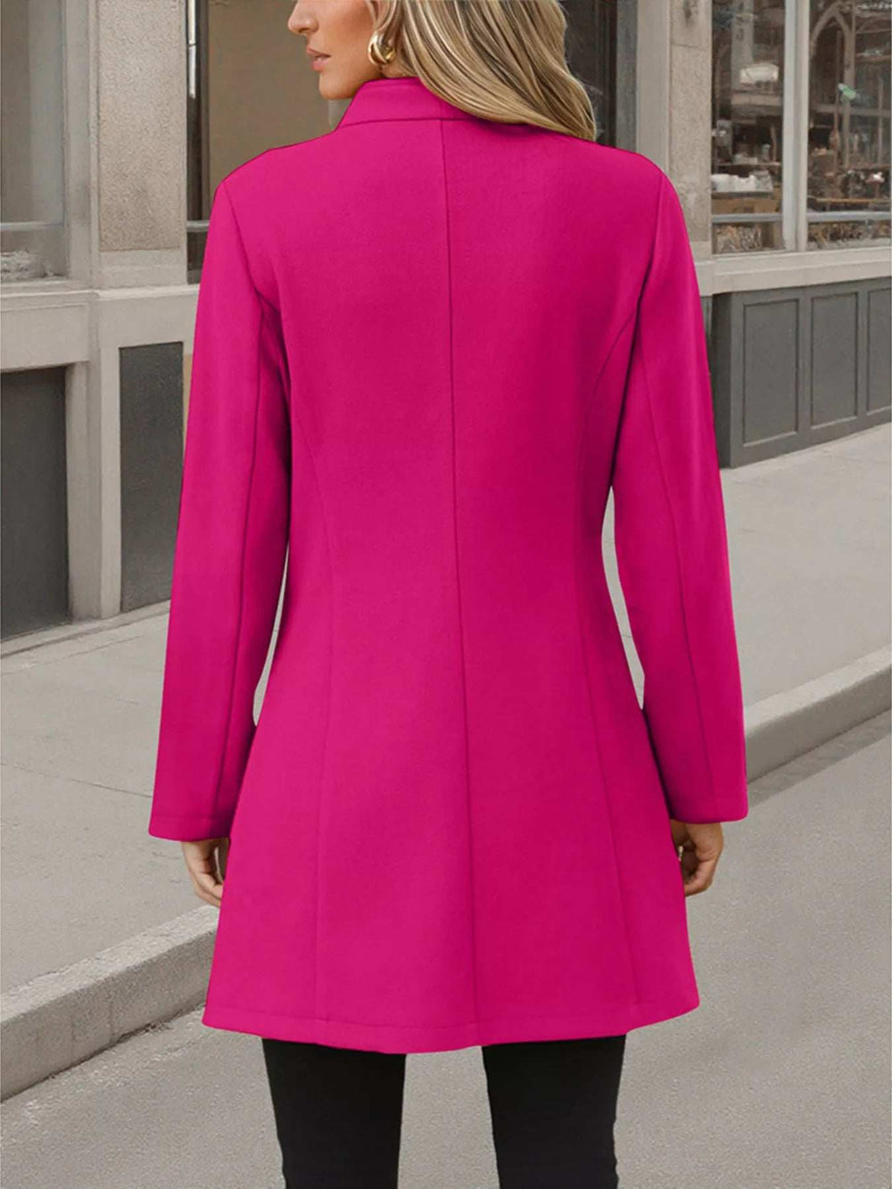 Button Up Long Sleeve Coat - Trendsi - Flyclothing LLC