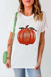 Full Size Sequin Pumpkin Round Neck Short Sleeve T-Shirt - Trendsi - Flyclothing LLC