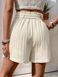Textured High Waist Shorts with Pockets - Trendsi - Flyclothing LLC