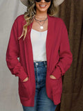 Open Front Long Sleeve Sweater Cardigan - Trendsi - Flyclothing LLC