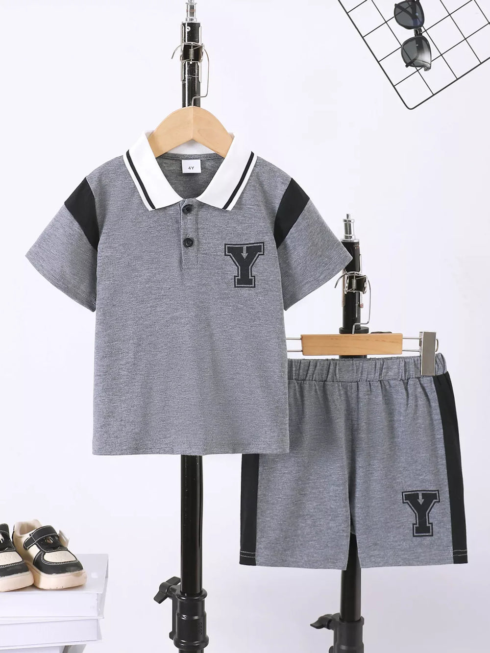 Children's Casual Short Sleeve Polo & Shorts Set - Trendsi - Flyclothing LLC