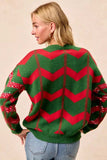 BiBi Christmas Theme Chevron Sequins Detail Sweater - Trendsi - Flyclothing LLC