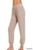 Zenana Cotton Slub Jogger Pants - Trendsi - Flyclothing LLC