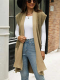 Pocketed Open Front Cap Sleeve Cardigan - Trendsi - Flyclothing LLC