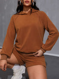 Long Sleeve Hoodie and Pocketed Shorts Set - Trendsi - Flyclothing LLC
