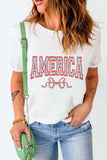 AMERICA Round Neck Short Sleeve T-Shirt - Trendsi - Flyclothing LLC